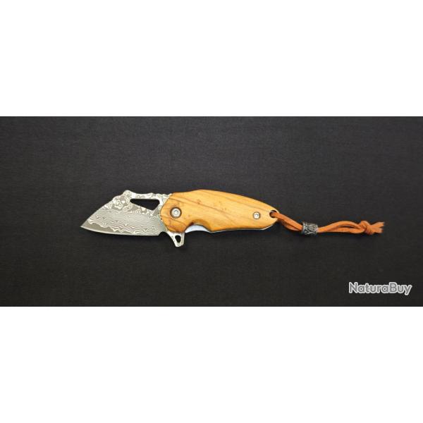 Albainox Couteau pliant 25101 - Manche bois et lame acier inox