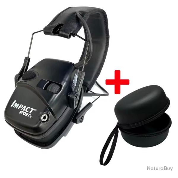 Casque noir Antibruit Tir �lectronique 20dB R�duction Bruit Amplification sonore