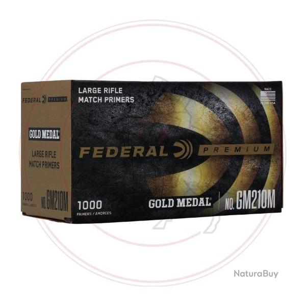AMORCES FEDERAL GOLD MEDAL - Large Rifle MATCH - GM210M - Boite de 100 unit�s