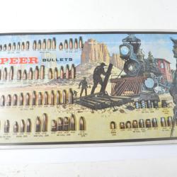 Plaque publicitaire SPEER bullets Woodson, copyright Blount Inc. SED 1992. Armurerie ogives Western
