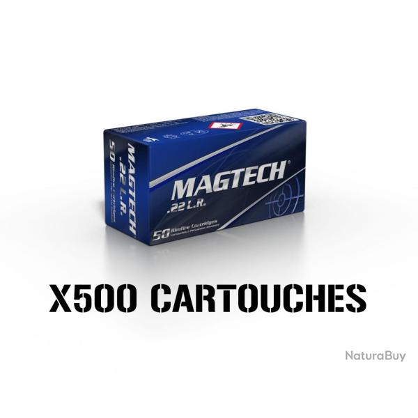 LOT DE 500 CARTOUCHES MAGTECH .22LR SUBSONIQUES 40gr LHP