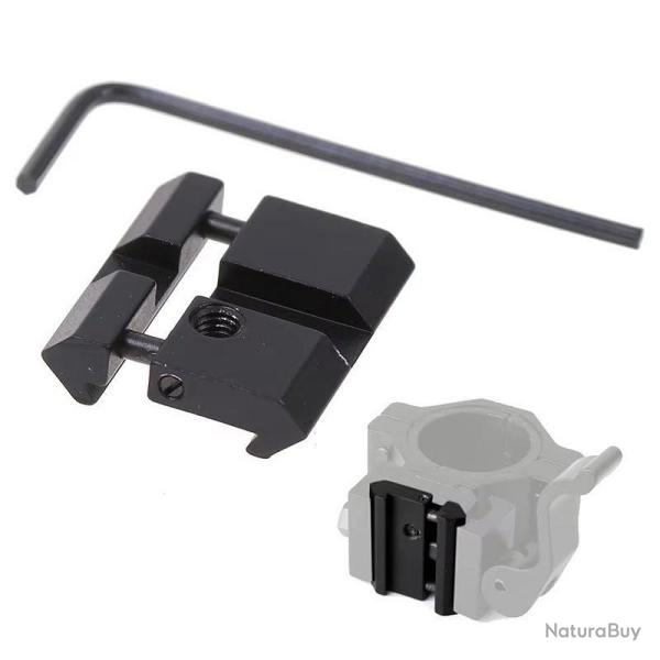 Montage Adaptateur 11mm Vers 20mm Picatinny Aluminium Faible Hauteur