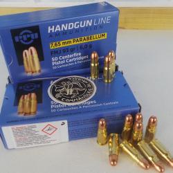 Cartouches 7,65 PARABELLUM FMJ 93grs PPU PRVI PARTIZAN - Boite de 50 unit&eacute;s