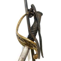 Ancien Sabre &eacute;p&eacute;e Militaire D'infanterie mod&egrave;le 1855 avec fourreau 1 anneau + cuir de suspente