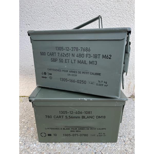 Lot de 2 caisses � munitions vides kaki