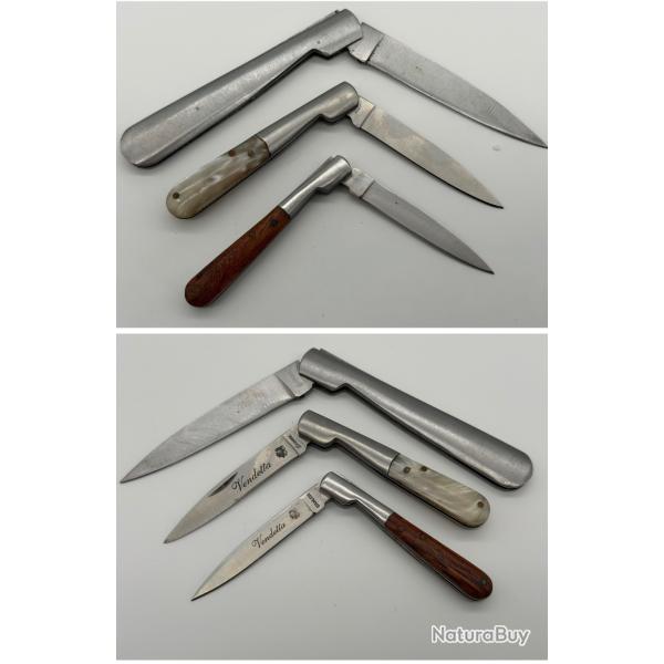 Lot 3 Couteaux Pliants Corses Vendetta Corsa Albainox