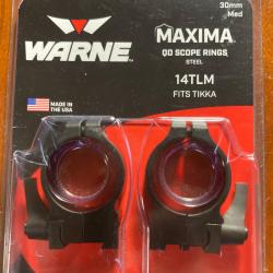 Colliers WARNE 14TLM 30mm d&eacute;tachables pour TIKKA T3/T3X