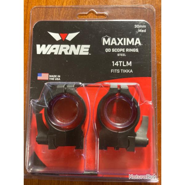 Colliers WARNE 14TLM 30mm d�tachables pour TIKKA T3/T3X