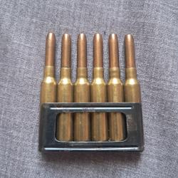 Clip acier ou lame chargeur Carcano 1941 + 6 munitions neutralis&eacute;es