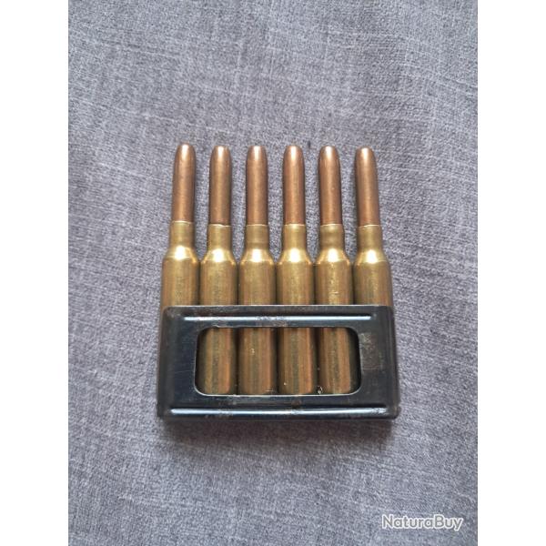 Clip acier ou lame chargeur Carcano 1941 + 6 munitions neutralis�es