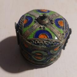 ANCIENNE BOITE BRACELET &Eacute;MAILL&Eacute;E BERB&Egrave;RE MAROC