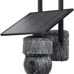 Cam&eacute;ra Vision Nocturne Solaire 4G PTZ 360&deg; 4MP D&eacute;tection Mouvement