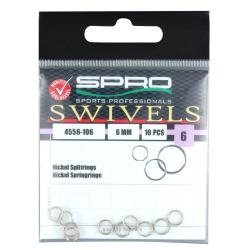 Spro 10 anneaux Nickel splitring 6mm 7kg