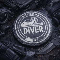 Dessous de verre ardoise Octopus Diver 10 cm - panth&egrave;re plongeur de combat d&eacute;tendeur bouteille