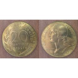 France 20 Centimes 1997 Lagriffoul Piece Franc Centime Francs