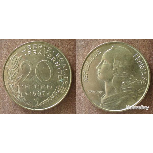 France 20 Centimes 1997 Lagriffoul Piece Franc Centime Francs
