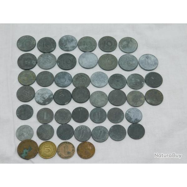 LOT ANCIEN MONNAIE ALLEMANDE DEUTSCHE REICH allemande MARK PFENNIG seconde guerre mondiale AIGLE