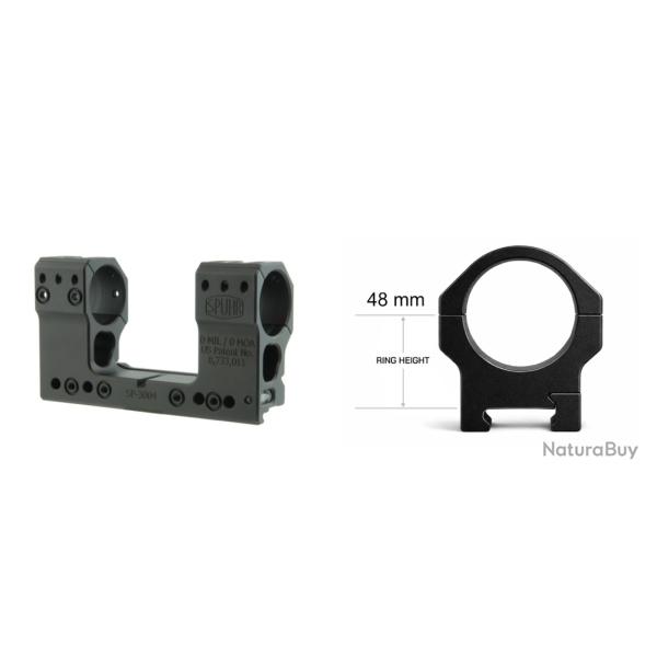 MONTAGE SPUHR MONOBLOC ISMS �30 MM H48 MM 0 MIL PICATINNY