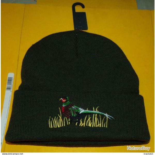 BONNET AVEC MOTIF FAISAN POUR CHASSEUR , TAILLE UNIQUE , 100 % ACRYLIQUE�  ,� ETAT NEUF VOIR PHOTOS