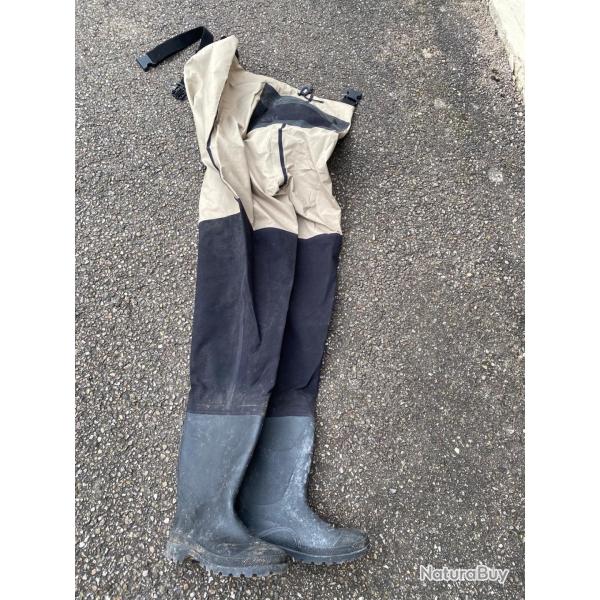 Cuissarde pour la p�che bottes int�gr�es et bretelles