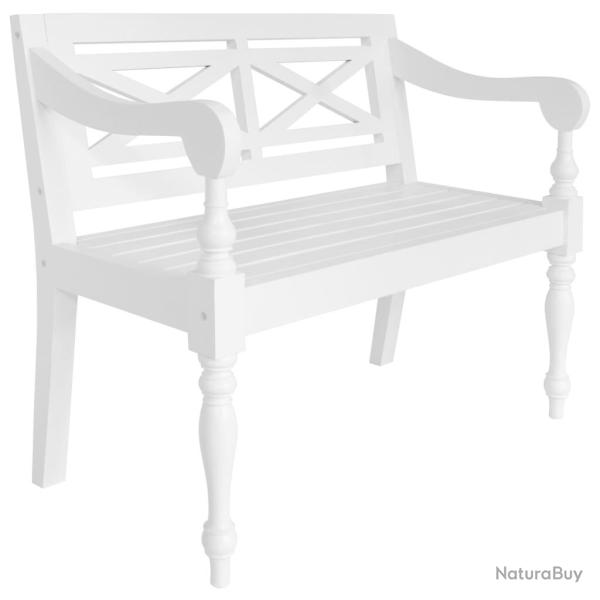 Banc de jardin banquette batavia 98 x 50 x 82 cm bois d'acajou massif blanc 02_0010866