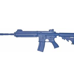 Blue gun crosse r&eacute;tract&eacute;e HK416
