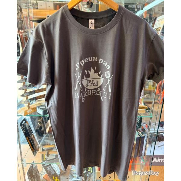 TEE-SHIRT MARINE  "J PEUX PAS J'AI BRBECUE " TAILLE XL