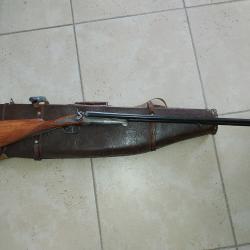 Fusil &agrave; chiens juxtapose calibre 16 65mm syst&eacute;me lefaucheux et son &eacute;tui jambon
