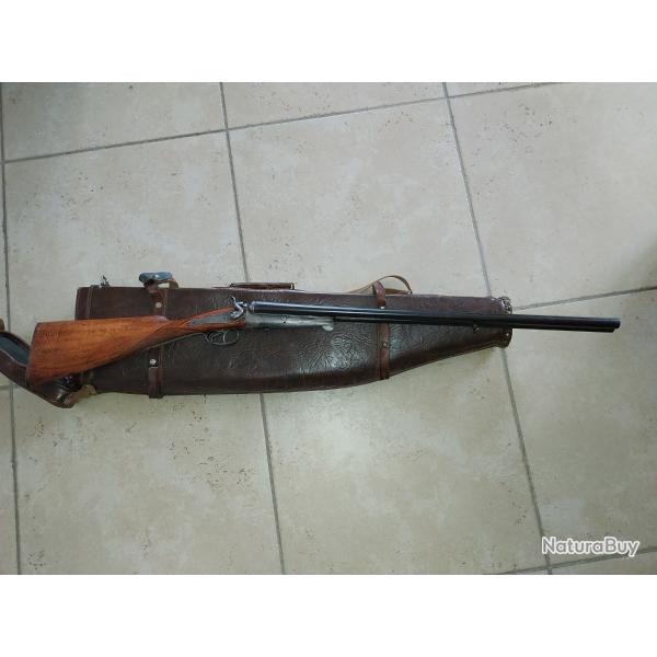 Fusil � chiens juxtapose calibre 16 65mm syst�me lefaucheux et son �tui jambon