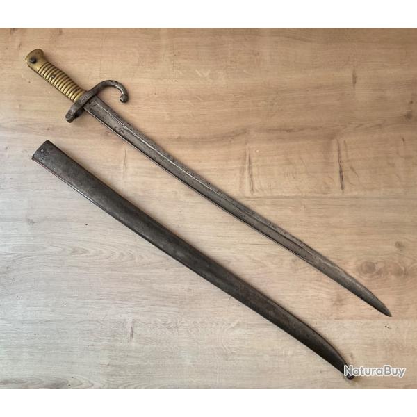 Ba�onnette sabre Gras Mod�le 1874 - Manufacture de Ch�tellerault - avec fourreau - Arme ancienne