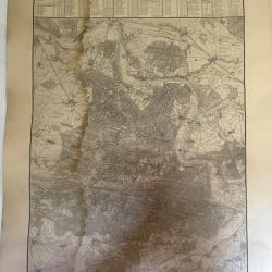 Carte des chasses du roi &agrave; Fontainebleau 105x75 cm