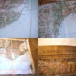 Carte arm&eacute;e fran&ccedil;aise recompos&eacute;e ANNECY TURIN LYON WWII - ref SDC24CRT002