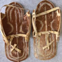 Sandales cuir peau de vache chamelier Souvenir d'Afrique