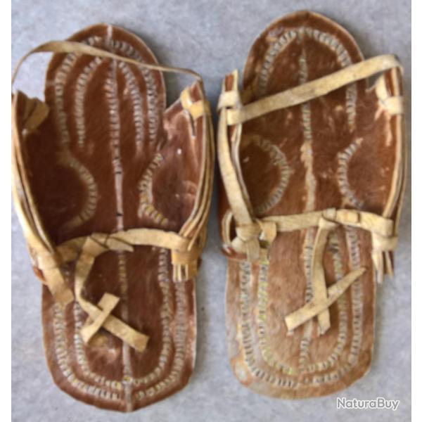 Sandales cuir peau de vache chamelier Souvenir d'Afrique