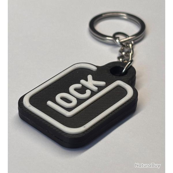 Porte-cl� plastique style Glock - accessoire original - noir et blanc