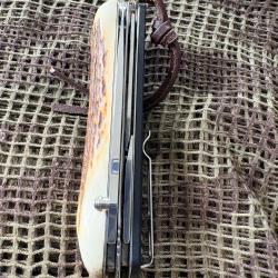 COUTEAU RUIKE BOIS DE CERF MULTIFONCTIONS LD21B