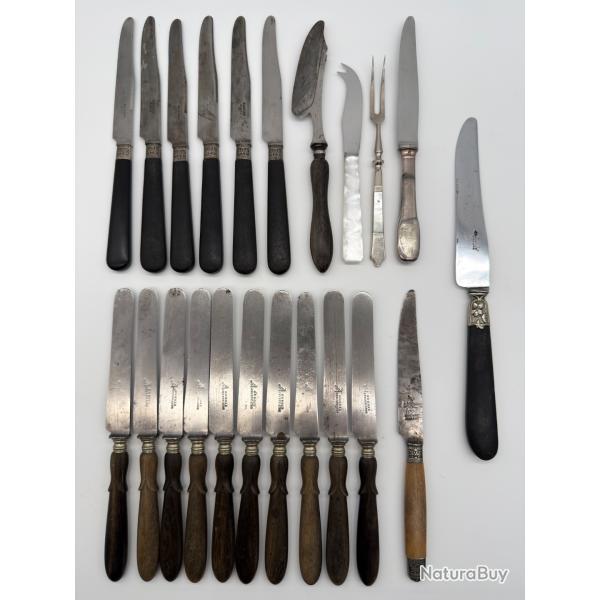 22 Couverts Fourchette Couteau Paris Cassan N�mes Dubois Abeaucaire Aubec Jeanne D'arc Naud�