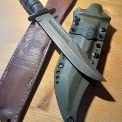 Ensemble Ka-bar usmc vintage Ann&eacute;e 80Avec etuis cuir + kydex P-tac