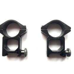 Colliers de montage lunette HAUT A TUNNEL &Oslash;25.4mm / rail 20mm weaver et picatinny