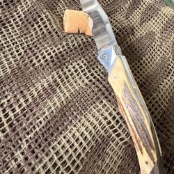 GRAND COUTEAU PLIANT LAGUIOLE BOIS DE CERF RW34