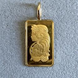 Pendentif Lingot or 2,5 g mont&eacute; en pendentif - Suisse - 24 carats - PAMP