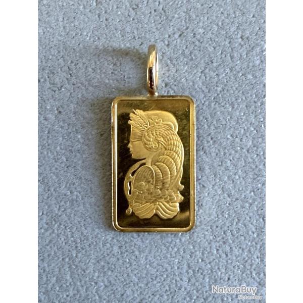 Pendentif Lingot or 2,5 g mont� en pendentif - Suisse - 24 carats - PAMP