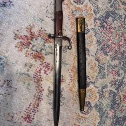 Baionnette mauser model 1908 Solingen W.K&CIE Br&eacute;sil