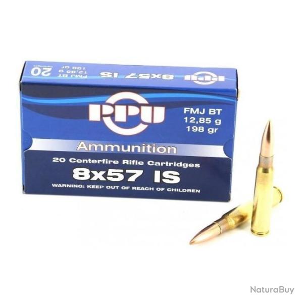 CARTOUCHES PARTIZAN CAL .8X57 JS 198-GRS FMJ BT X20