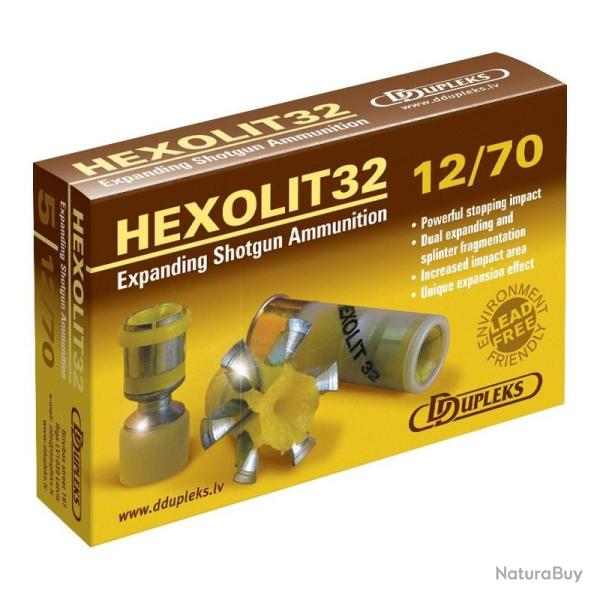 CARTOUCHES A BALLE HEXOLIT 12/70 X5
