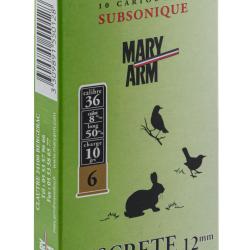 CARTOUCHES MARY-ARMS SUBSONIQUES - CAL. 12MM/50 10G PLOMB 6