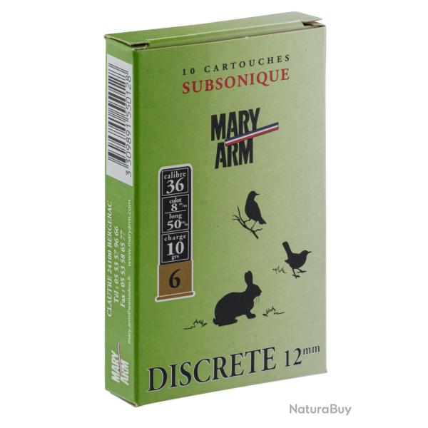 CARTOUCHES MARY-ARMS SUBSONIQUES - CAL. 12MM/50 10G PLOMB 6