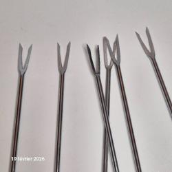 Lot de 6 longues fourchettes &agrave; fondue, acier Inoxydable,