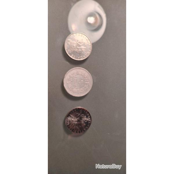 Lot 3 pi�ces de 5 Francs - Collection France (1945, 1989, 1990)