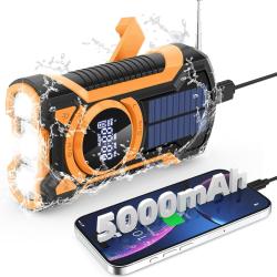 RADIO D'URGENCE FM/BLUETOOTH AVEC LED ET BATTERIE EXTERNE SOLAIRE